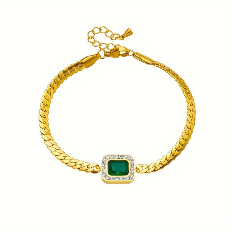 Gouden Smaragden Schakelarmband