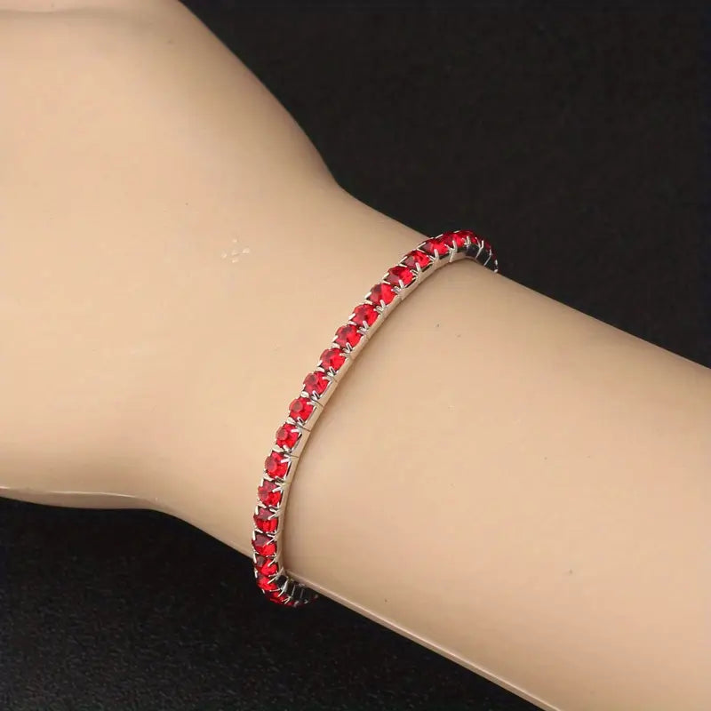 Zilveren Robijnen Tennisarmband