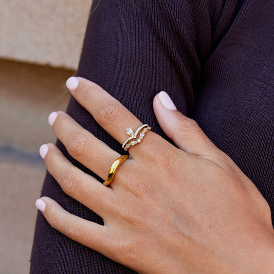 18K Gouden Lilly Kristallen Ring
