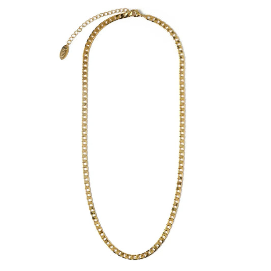 Flat Schakel Curb Schakelketting | Goud