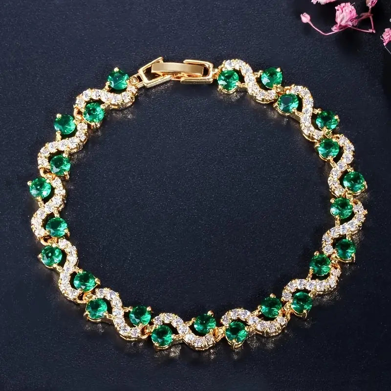 Gouden Smaragden Halo Armband