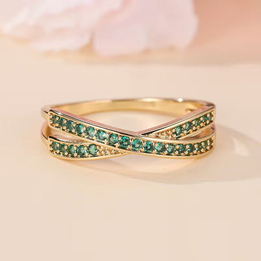 Smaragden Flow Ring | Goud