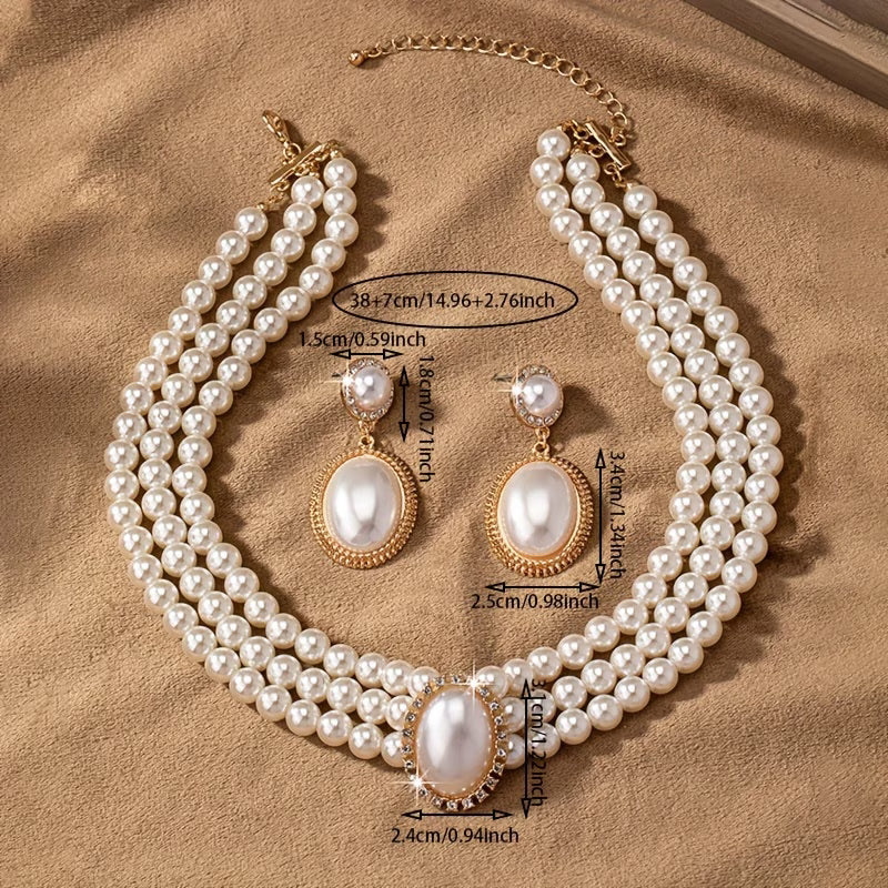 Vintage Parel Strand Sieraad Set