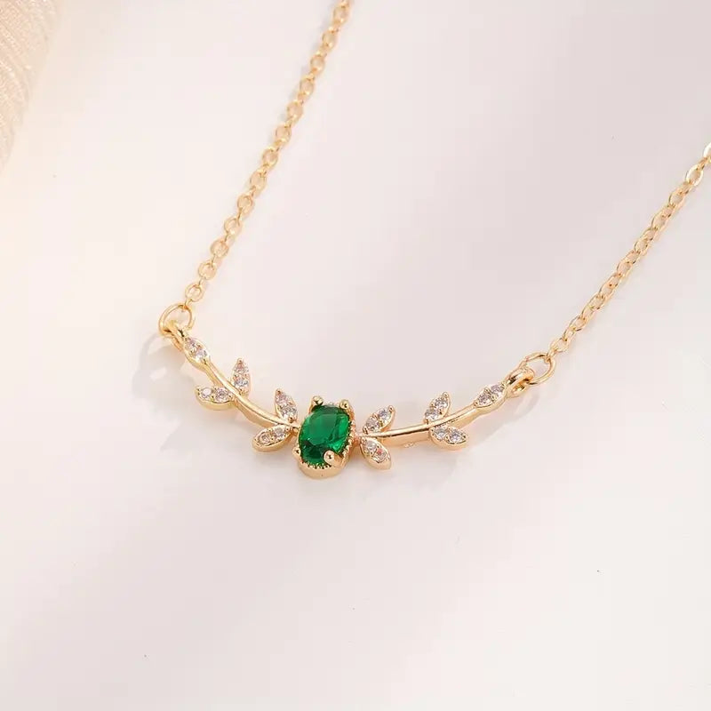 Gouden Smaragden Minimalistische Ketting