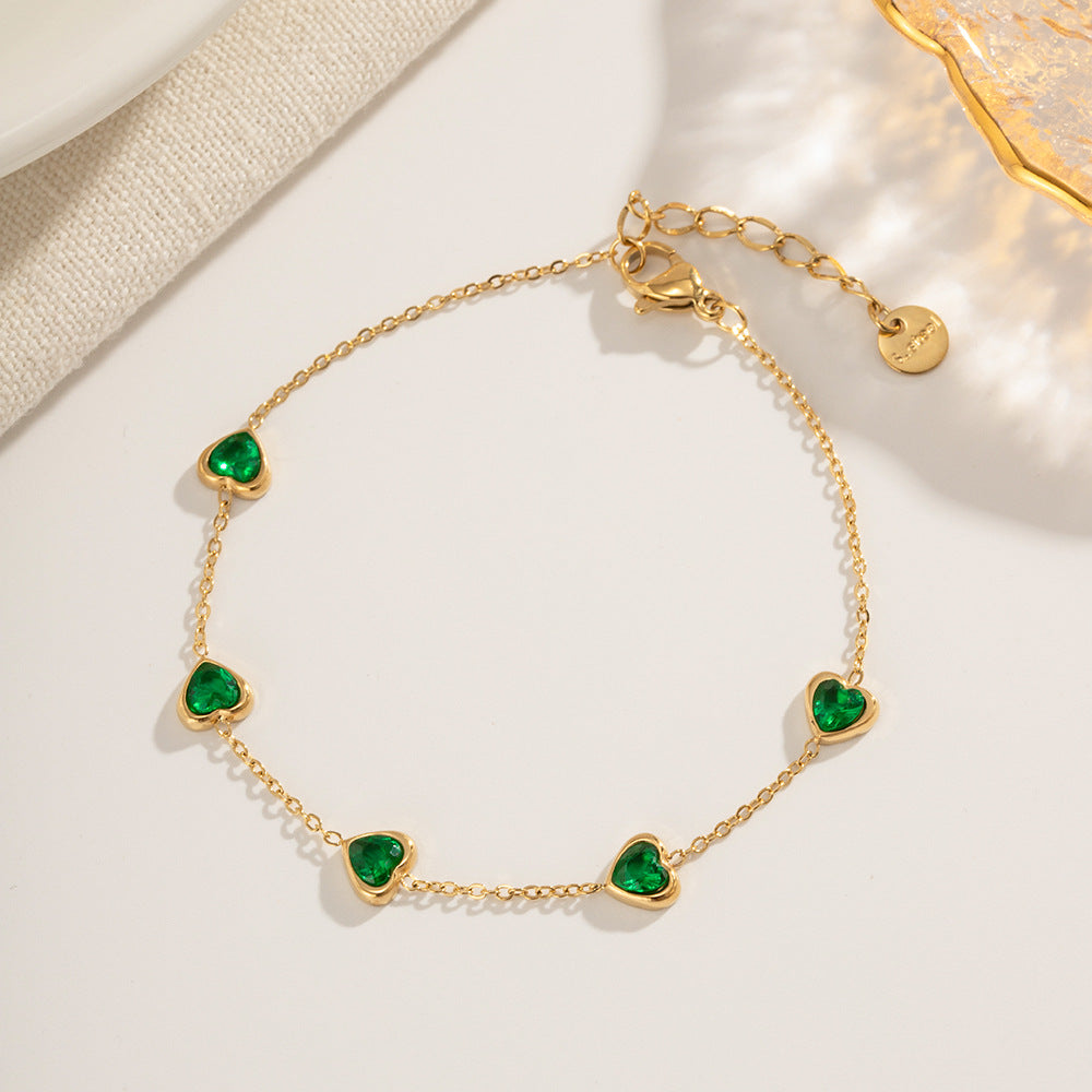 Francia Groene Hart Armband