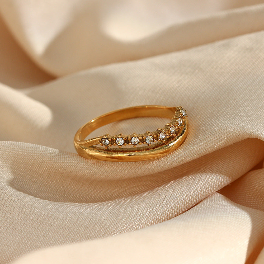 Adeline Diamanten Simulant Gouden Ring