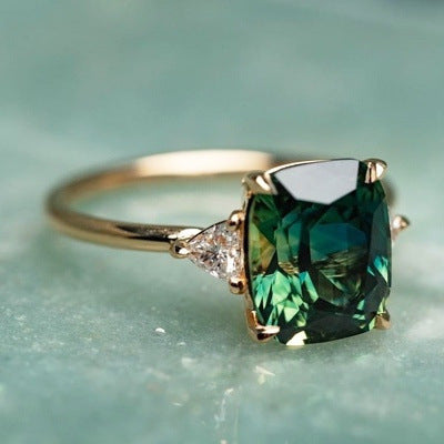Gouden Smaragden Solitaire Ring