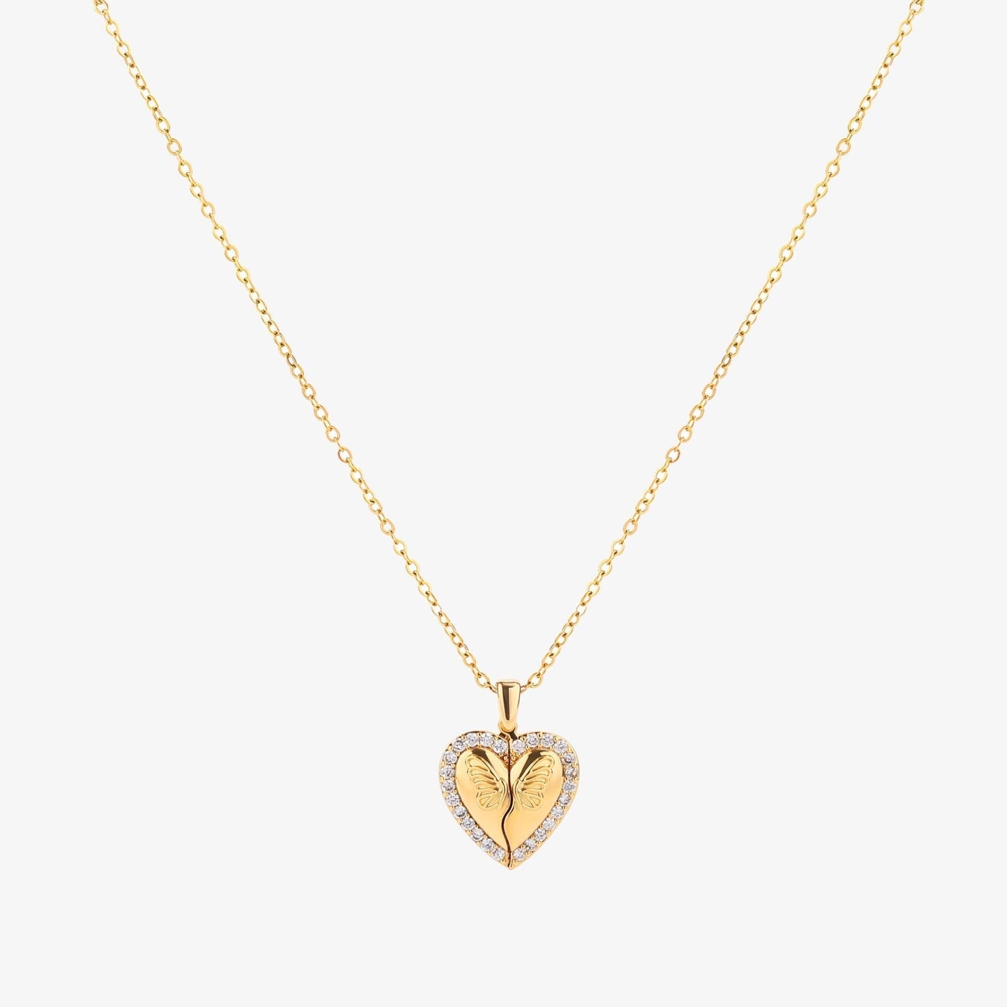 Vlinder Hart Ketting | Goud
