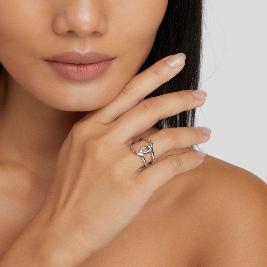 Zilveren Interlocking Open Ring