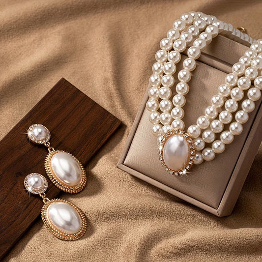 Vintage Parel Strand Sieraad Set