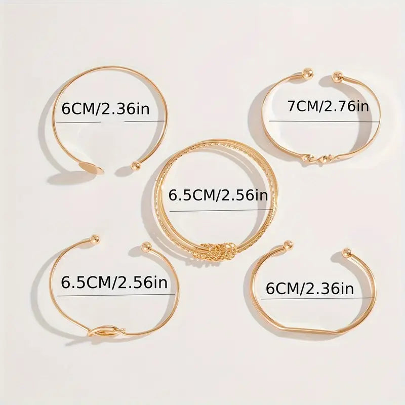 Knotted Elegance Armband Set | Goud