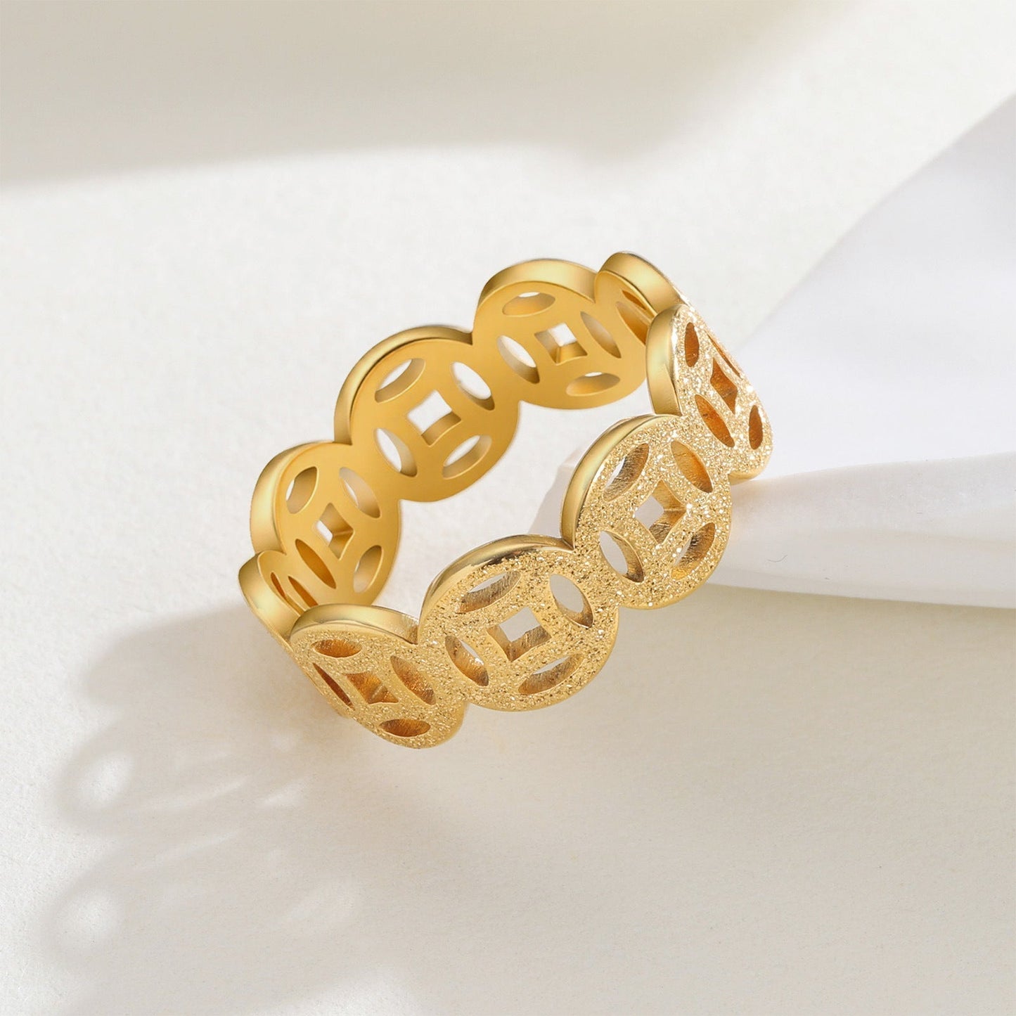Ella Klassieke Pattern Ring | Goud