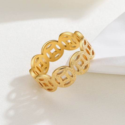 Ella Klassieke Pattern Ring | Goud