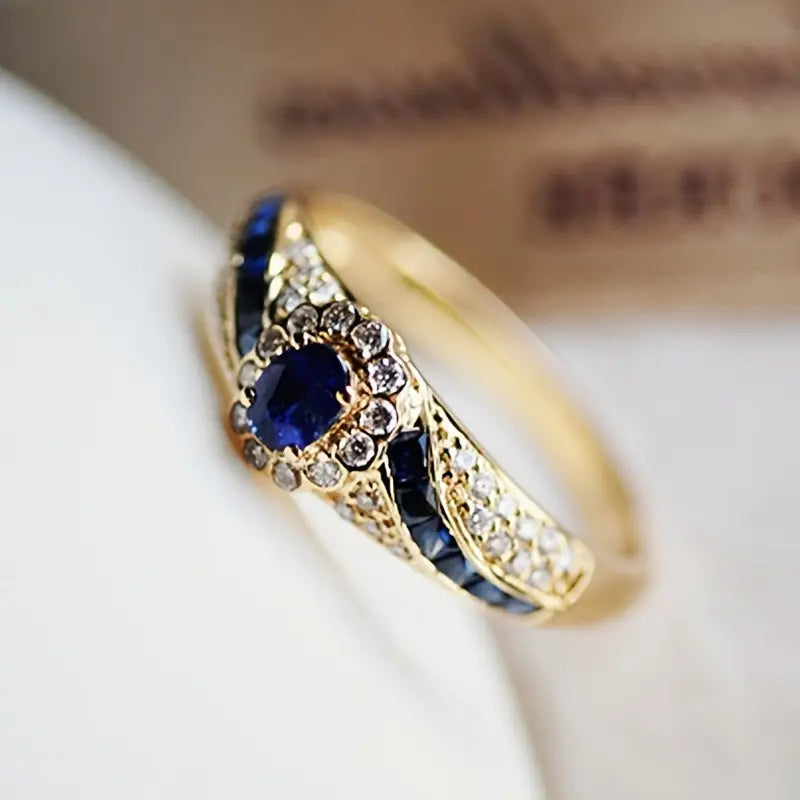 Gouden Saffieren Band Ring