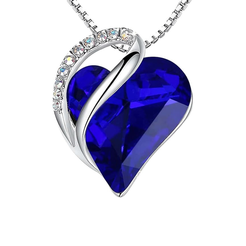 Infinity Hart Saffieren Ketting | Witgoud