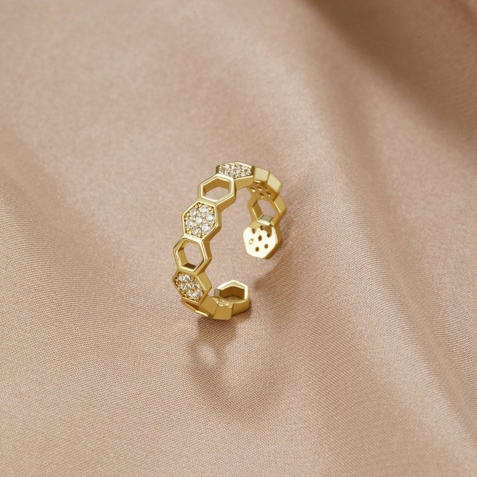 Gouden Geometrische Open Ring