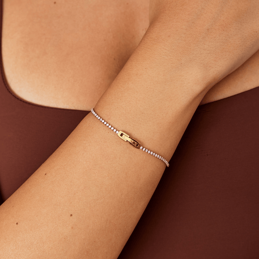 Kiera Gouden Roze Kristallen Armband