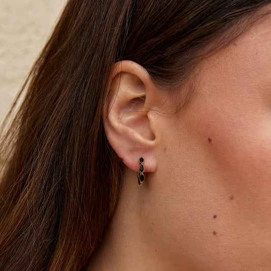 Onyx Tiny Hoop Oorbellen