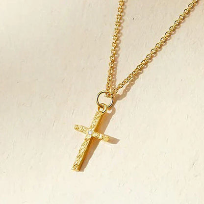 Kruis Initiaal Ketting Set | Goud