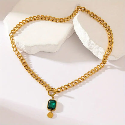 Gouden Smaragden Schakelketting