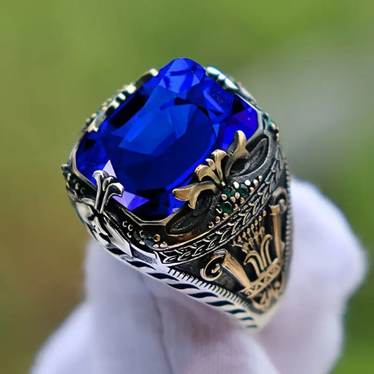 Zilveren Saffieren Vintage Ring