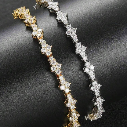 Klassieke Cluster Tennisarmband | Goud
