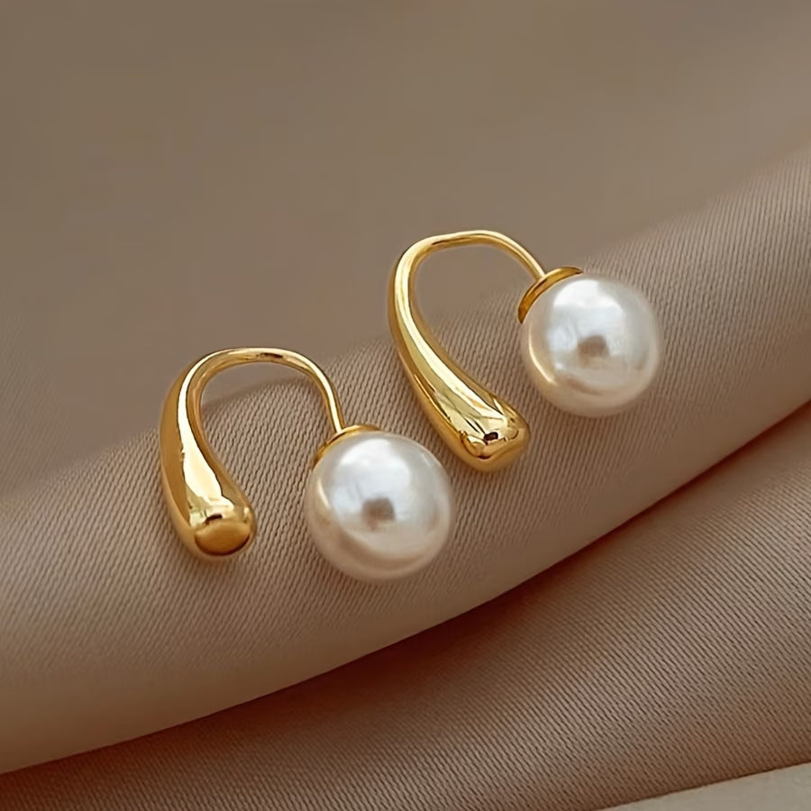 Minimalistische Arc Parel oorbellen