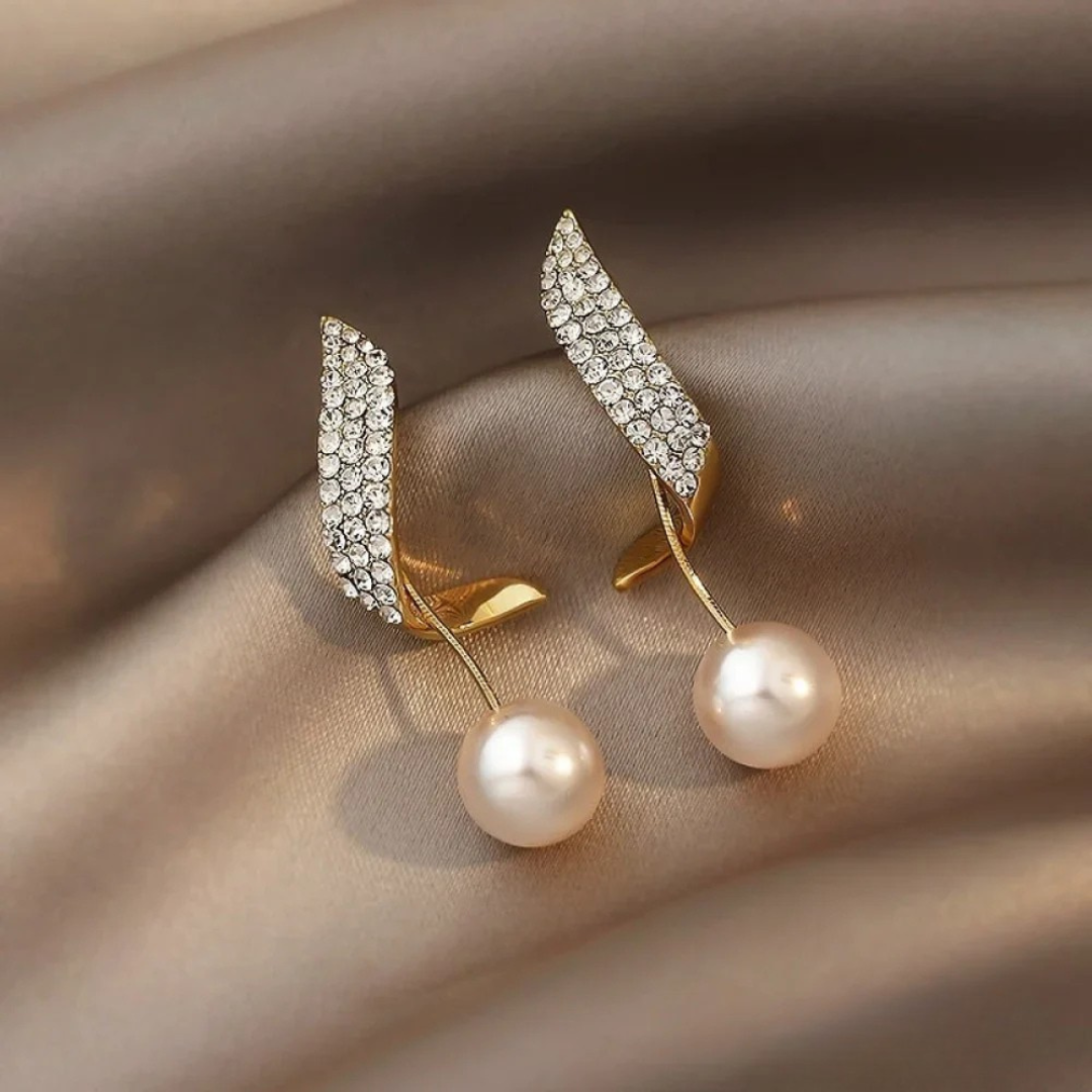 Chic Gouden Parel Druppel Oorbellen