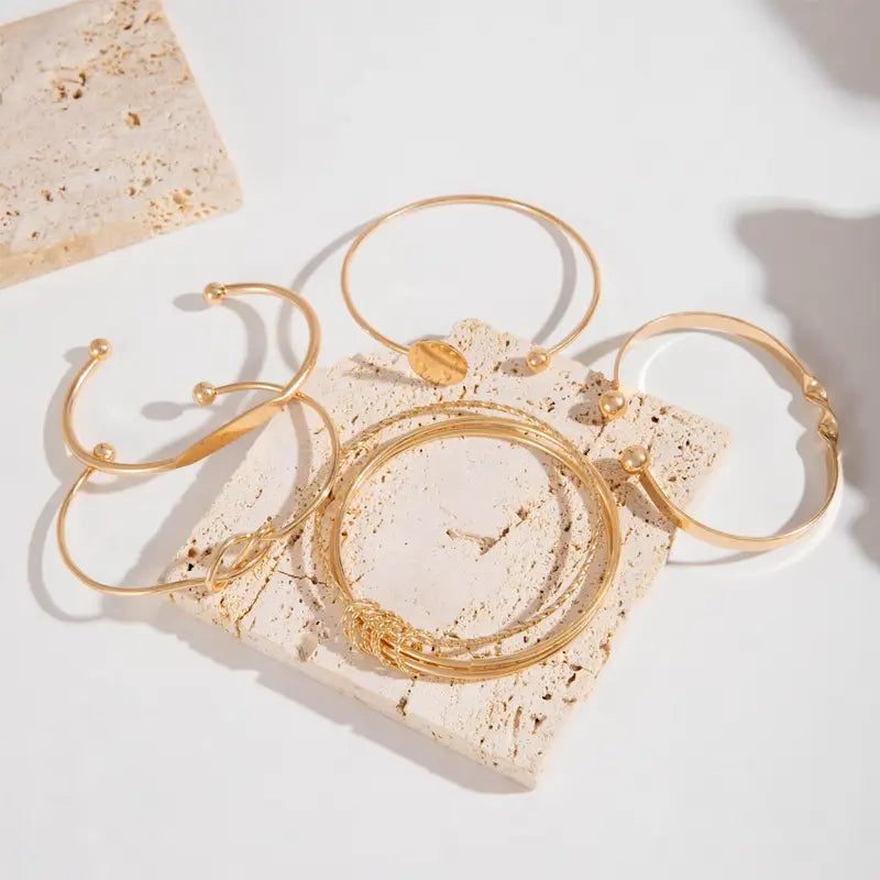 Knotted Elegance Armband Set | Goud