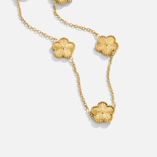Gouden Klavertje Vier Cluster Ketting