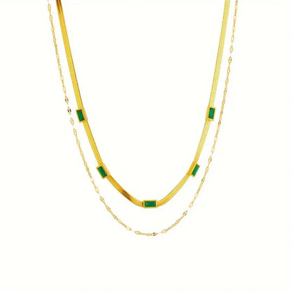 Sister Gem Double-Layer Retro Ketting | Goud