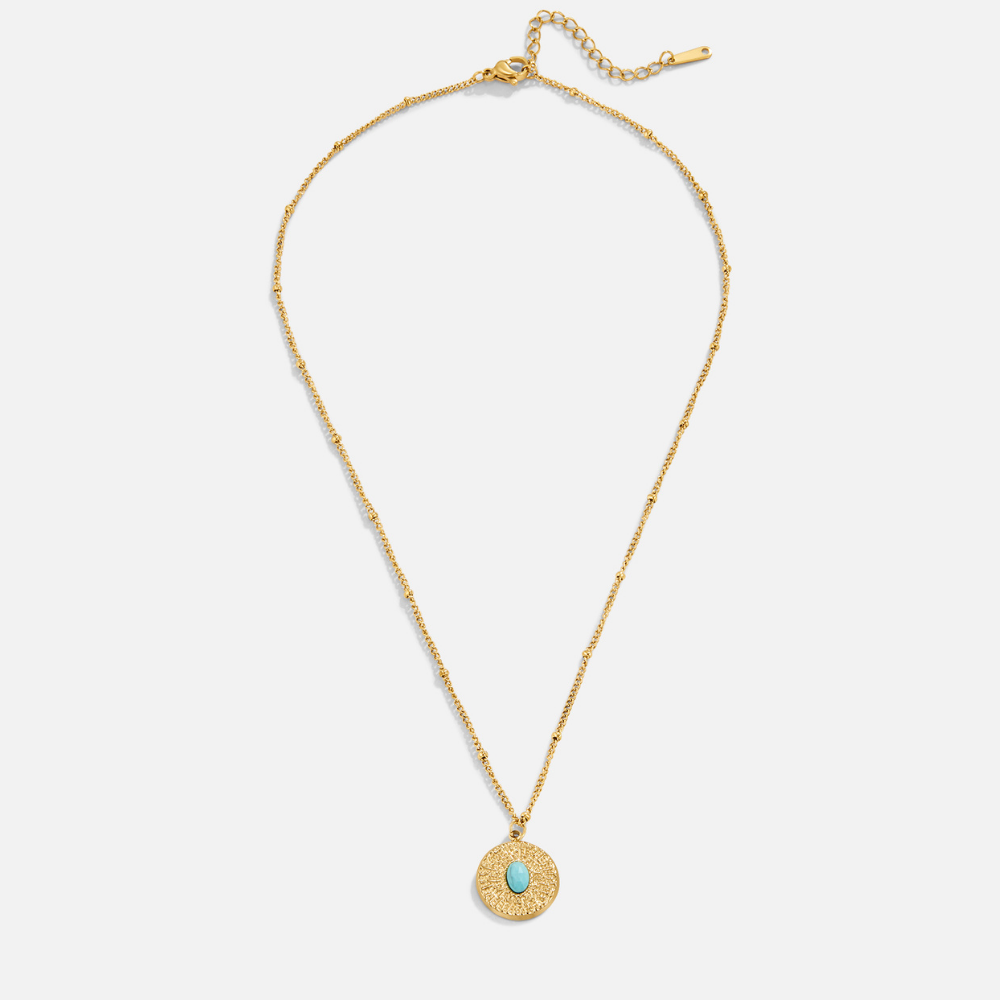 Turquoise Steen Munt Ketting