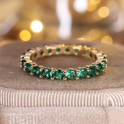 Gouden Smaragden Eeuwigheid Ring