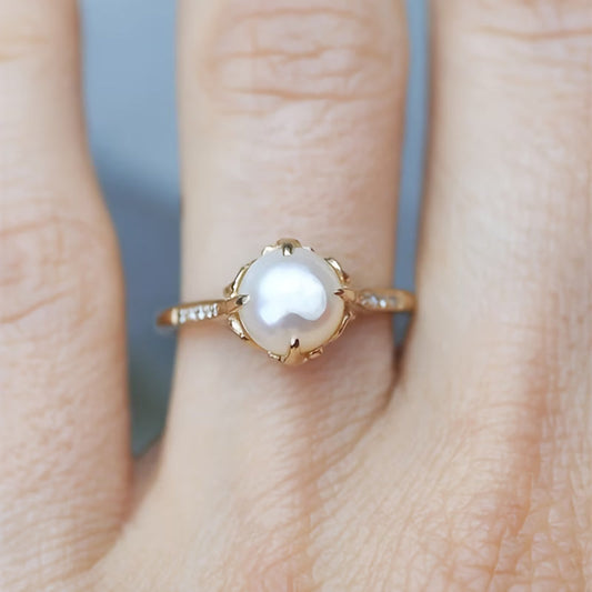 Delicate Parel & Kristallen Ring