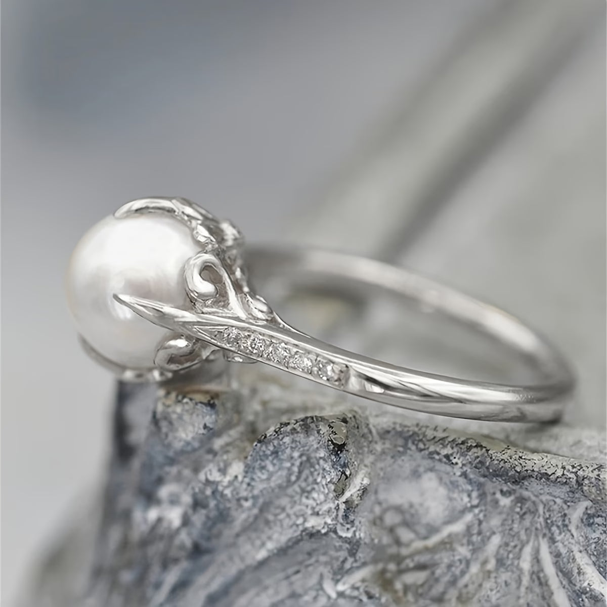 Delicate Parel & Kristallen Ring