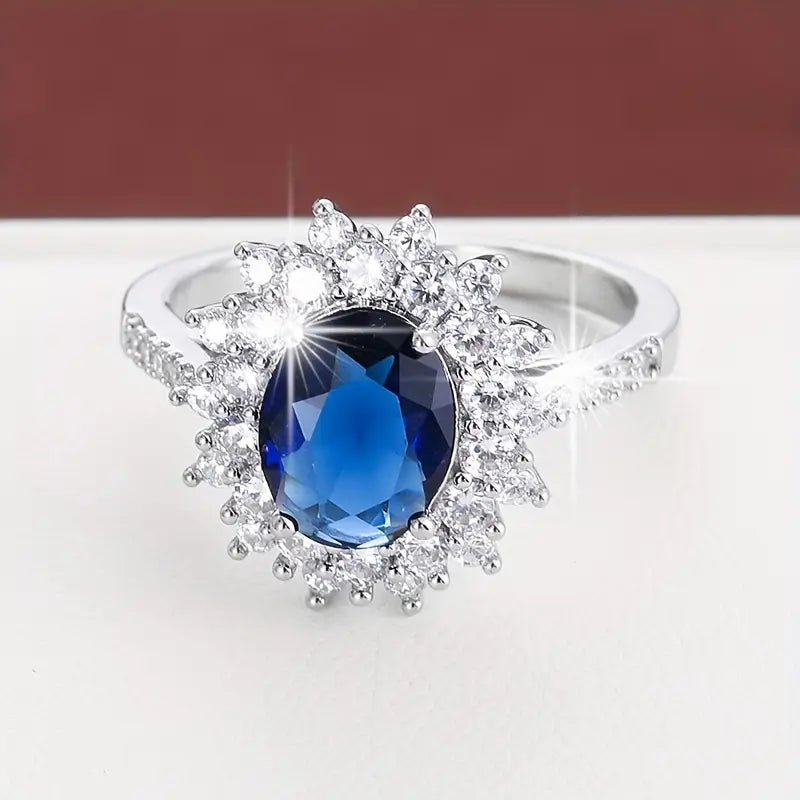 Gouden Saffieren Halo Ring