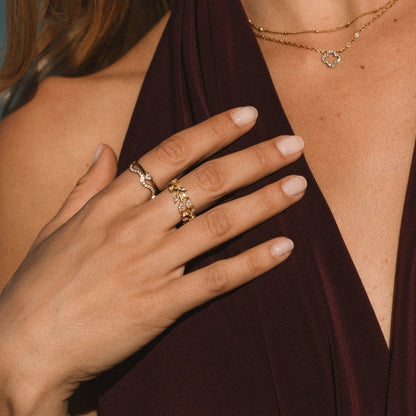 18K Gouden Kristallen Wijnring