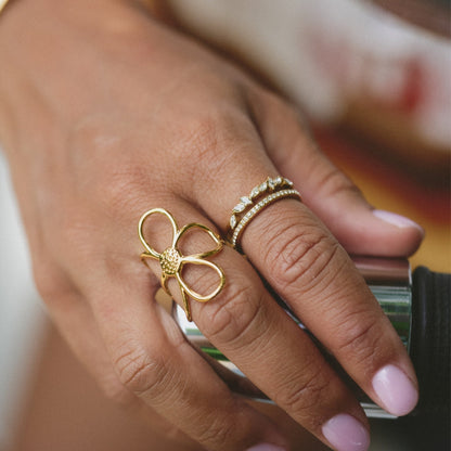 18K Gouden Mia Kristallen Ring