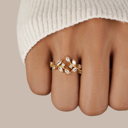 18K Gouden Kristallen Wijnring
