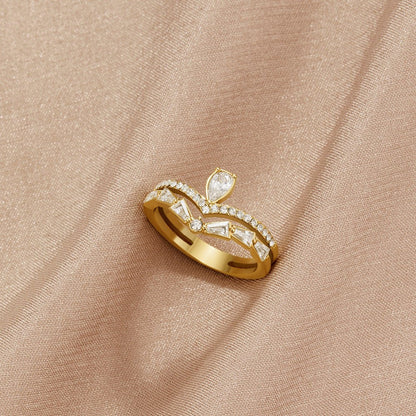 18K Gouden Lilly Kristallen Ring