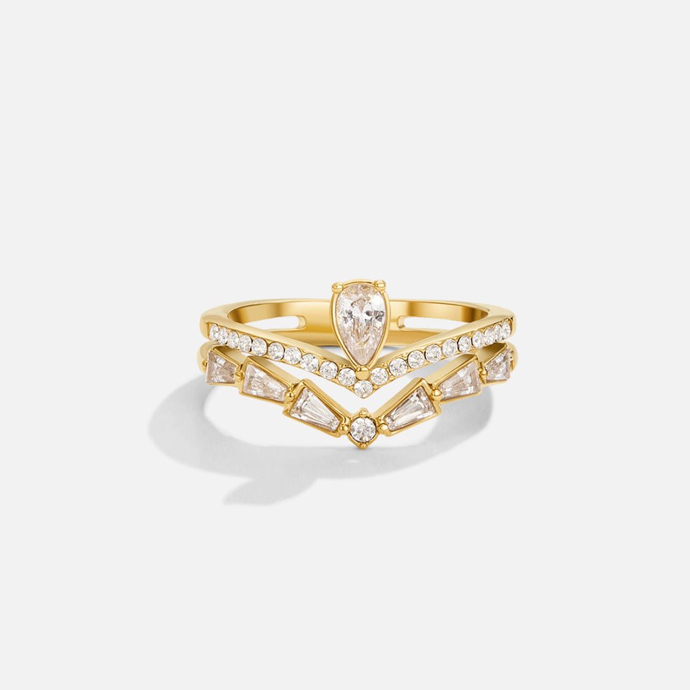 18K Gouden Lilly Kristallen Ring