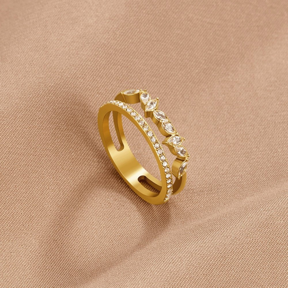 18K Gouden Mia Kristallen Ring