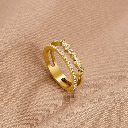 18K Gouden Mia Kristallen Ring