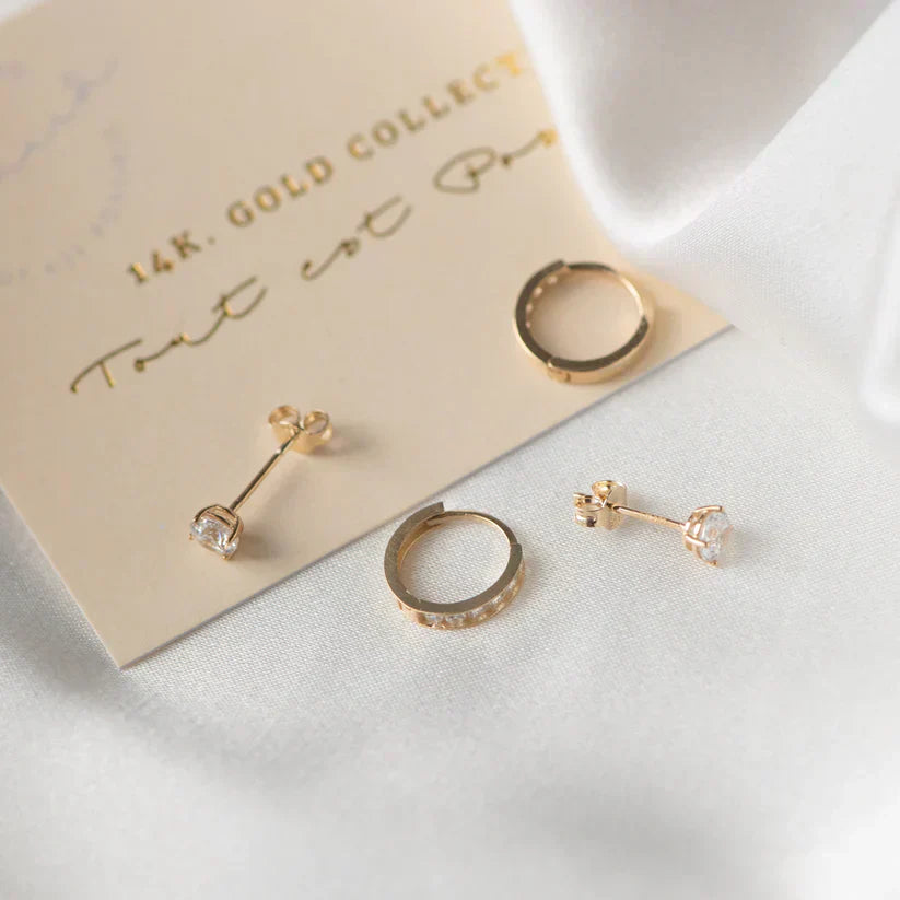 Dara Brillane Steen Oorbellen Set | Goud
