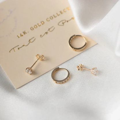 Dara Brillane Steen Oorbellen Set | Goud