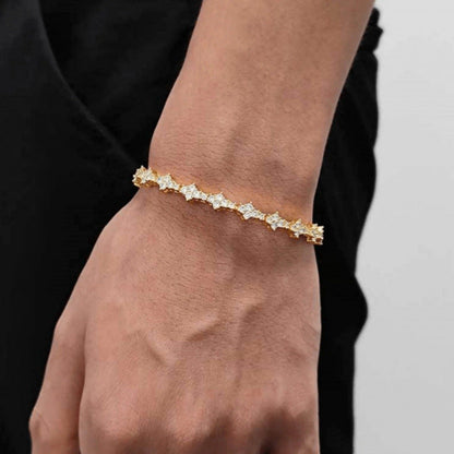 Klassieke Cluster Tennisarmband | Goud