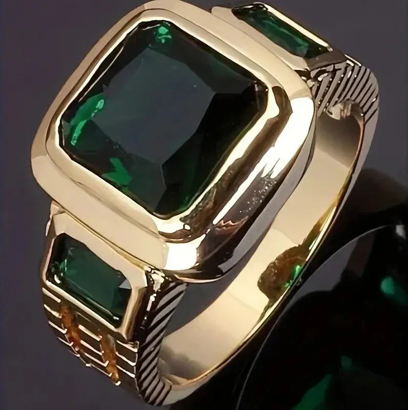Gouden Smaragden Signet Ring