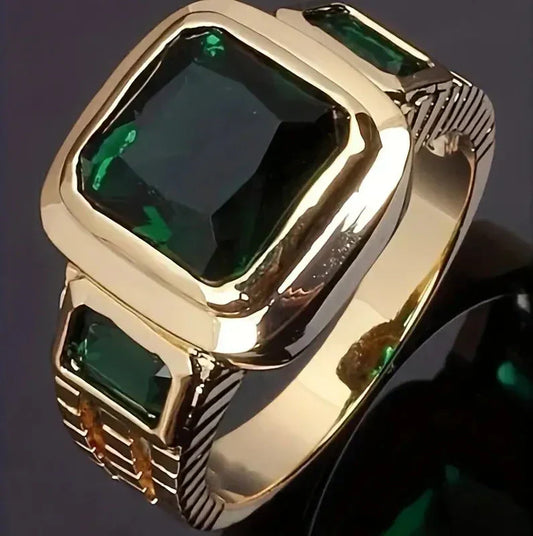 Gouden Smaragden Signet Ring