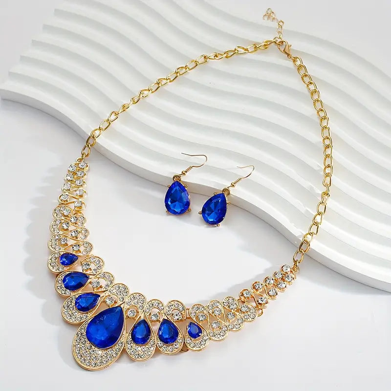 Maevina Saffieren Sieraad Set | Goud