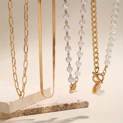 Moderne Parel Gelaagde Ketting Set